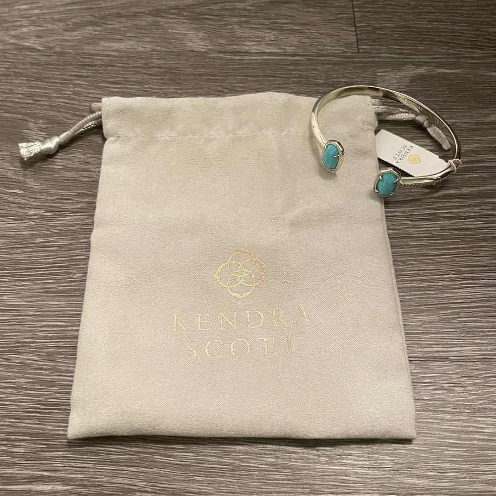 Kendra Scott Elton Gold Cuff Bracelet in Turquoise